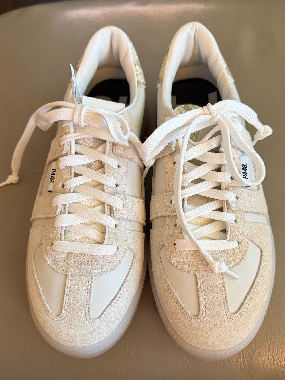 P448 women’s NWT Off-White and Cream Low-Top Sneakers Monza 2